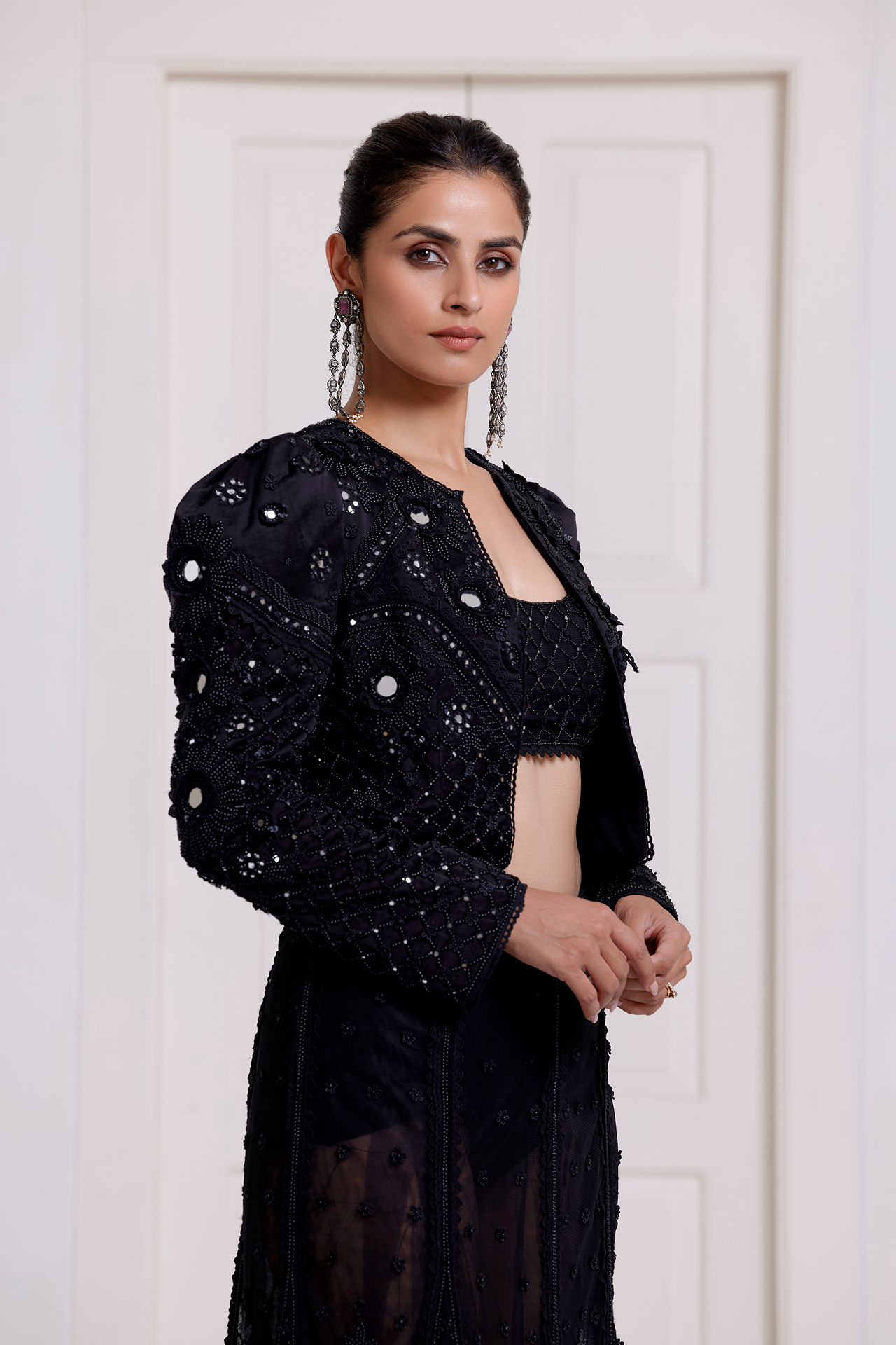 Black Embroidered Lehenga