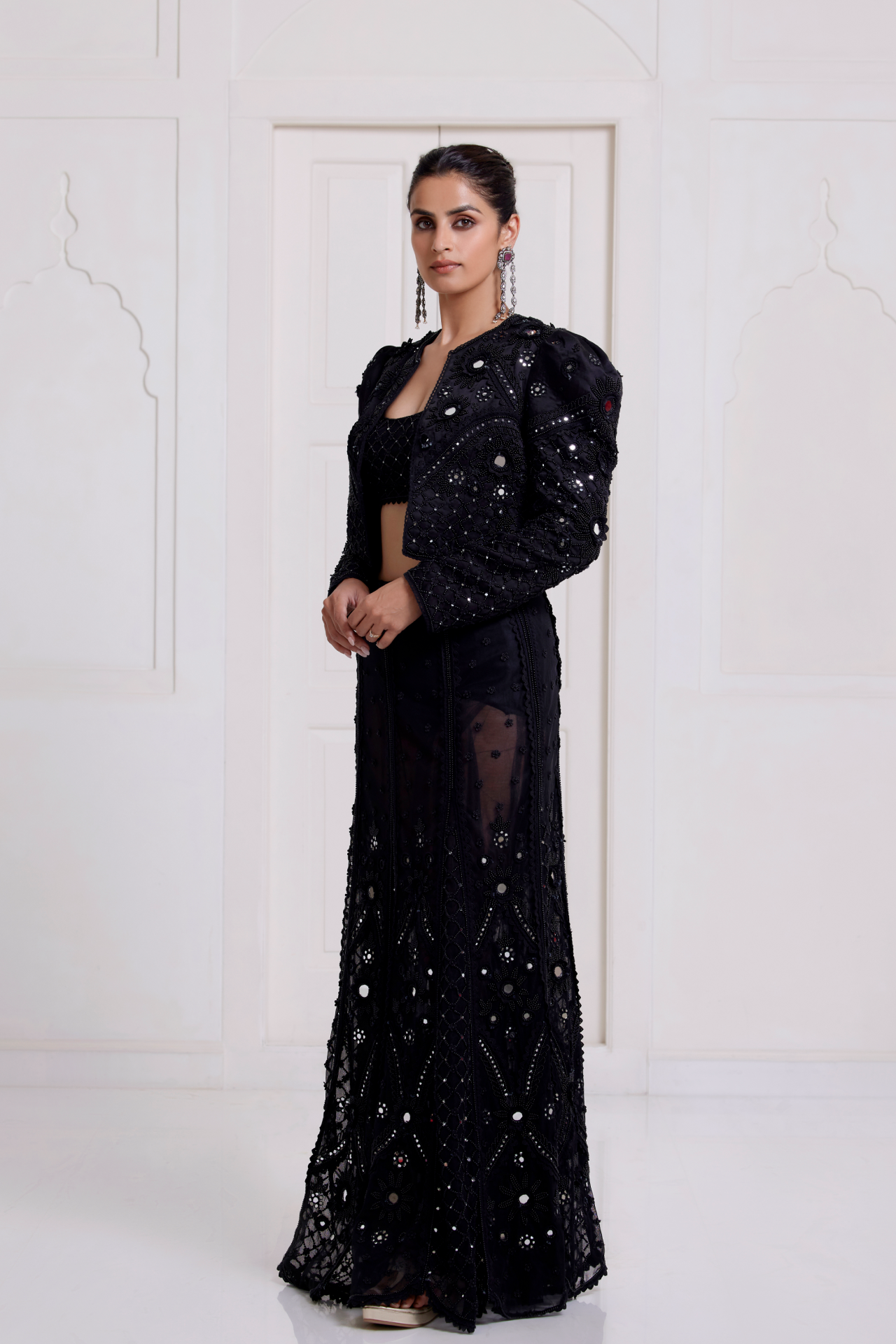 Black Embroidered Lehenga
