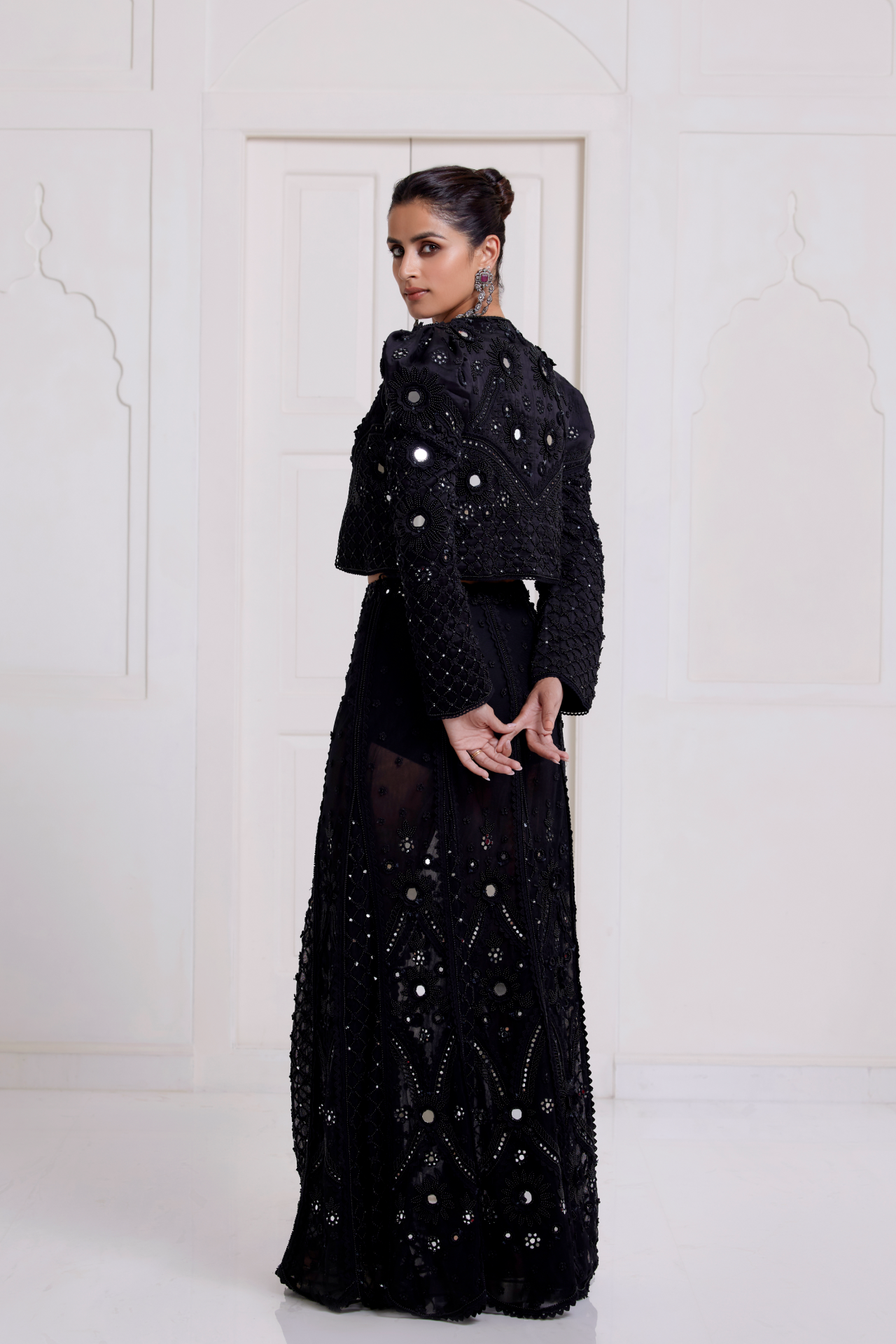 Black Embroidered Lehenga