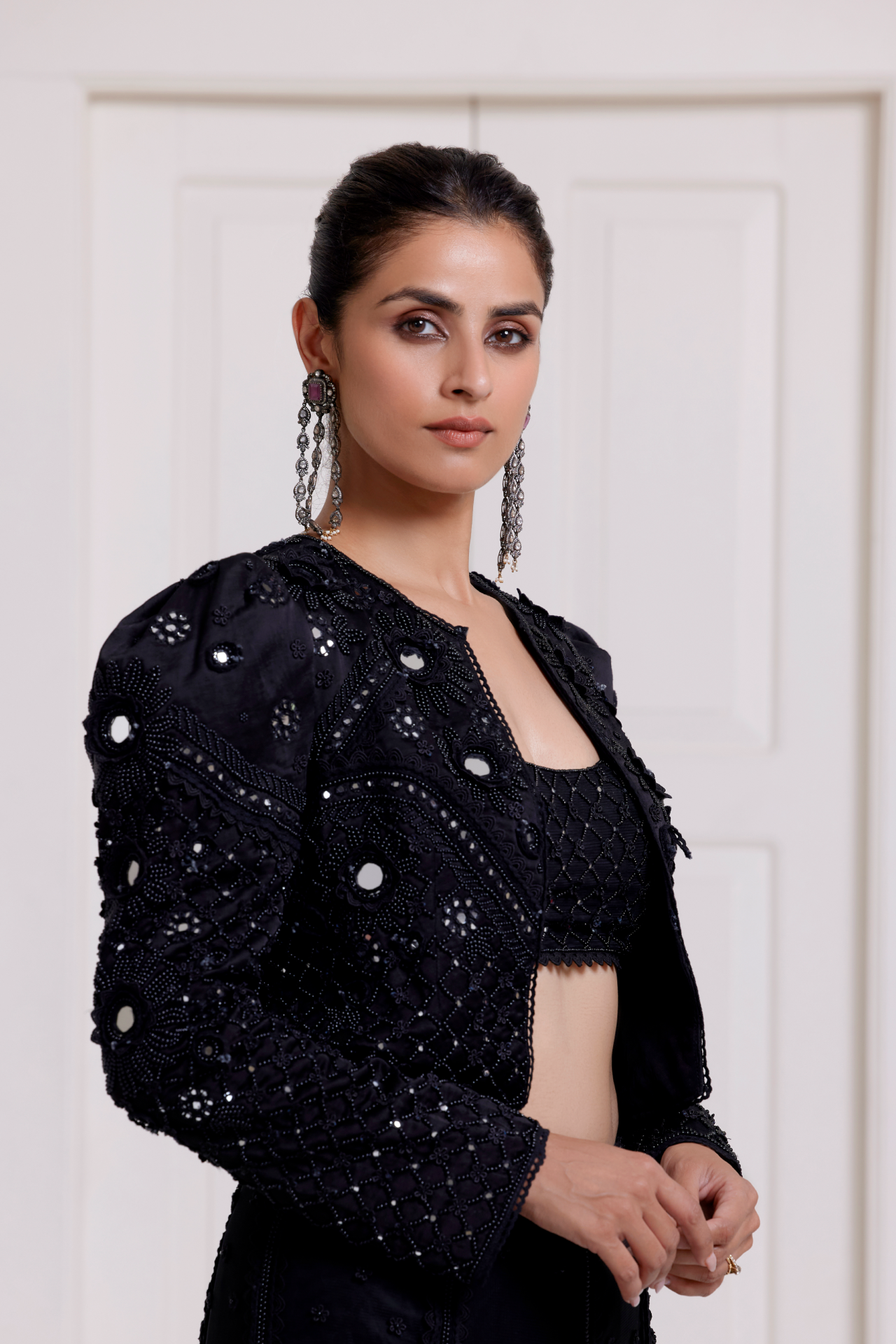 Black Puff Sleeve Jacket