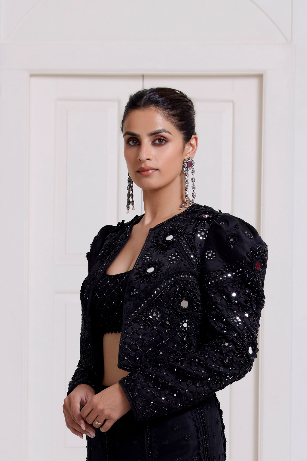 Black Puff Sleeve Jacket