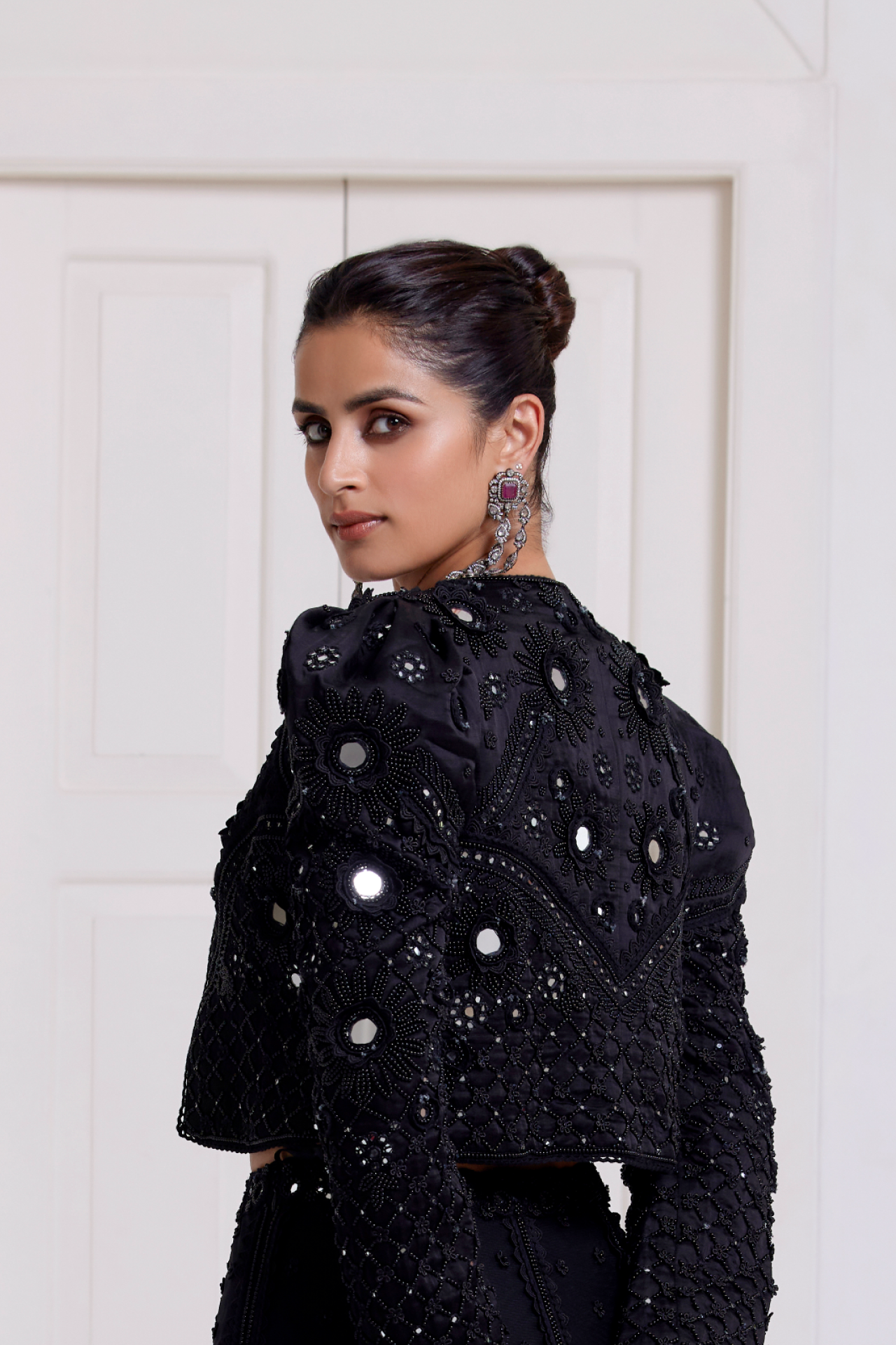 Black Puff Sleeve Jacket