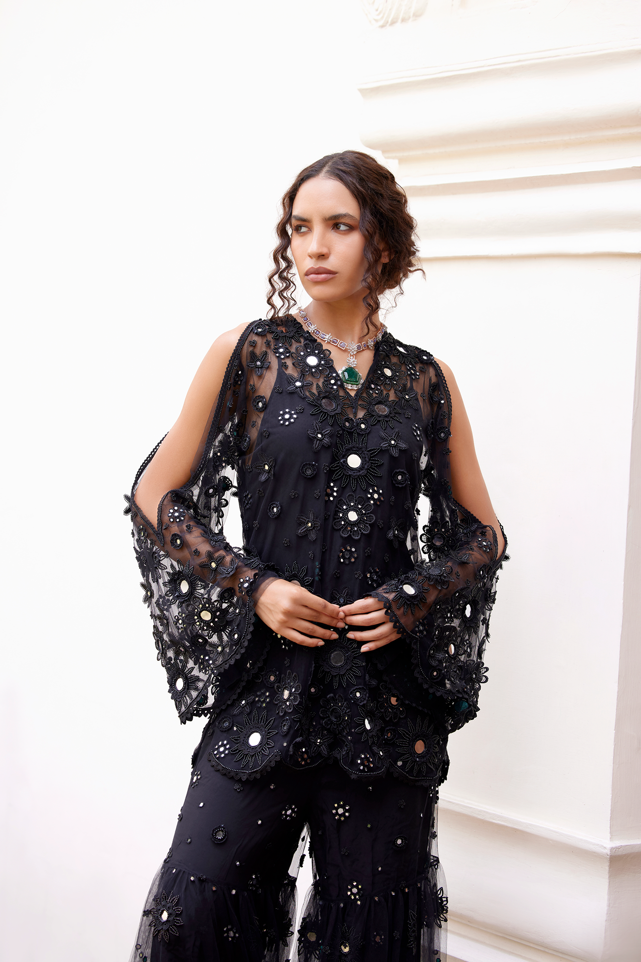 Black Mirror Embroidered Sharara