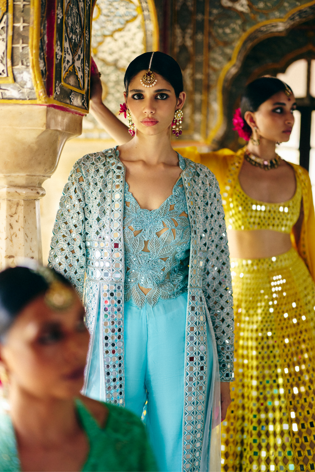 Blue Mirrored Long Jacket