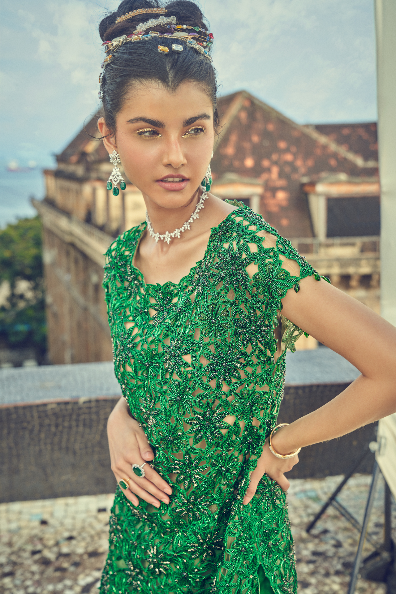 Green Organza Sharara