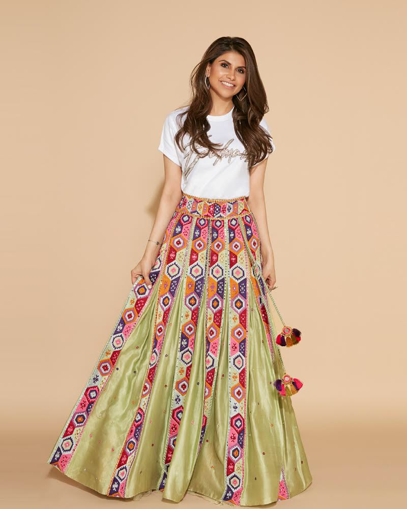 Ikat Panel Skirt
