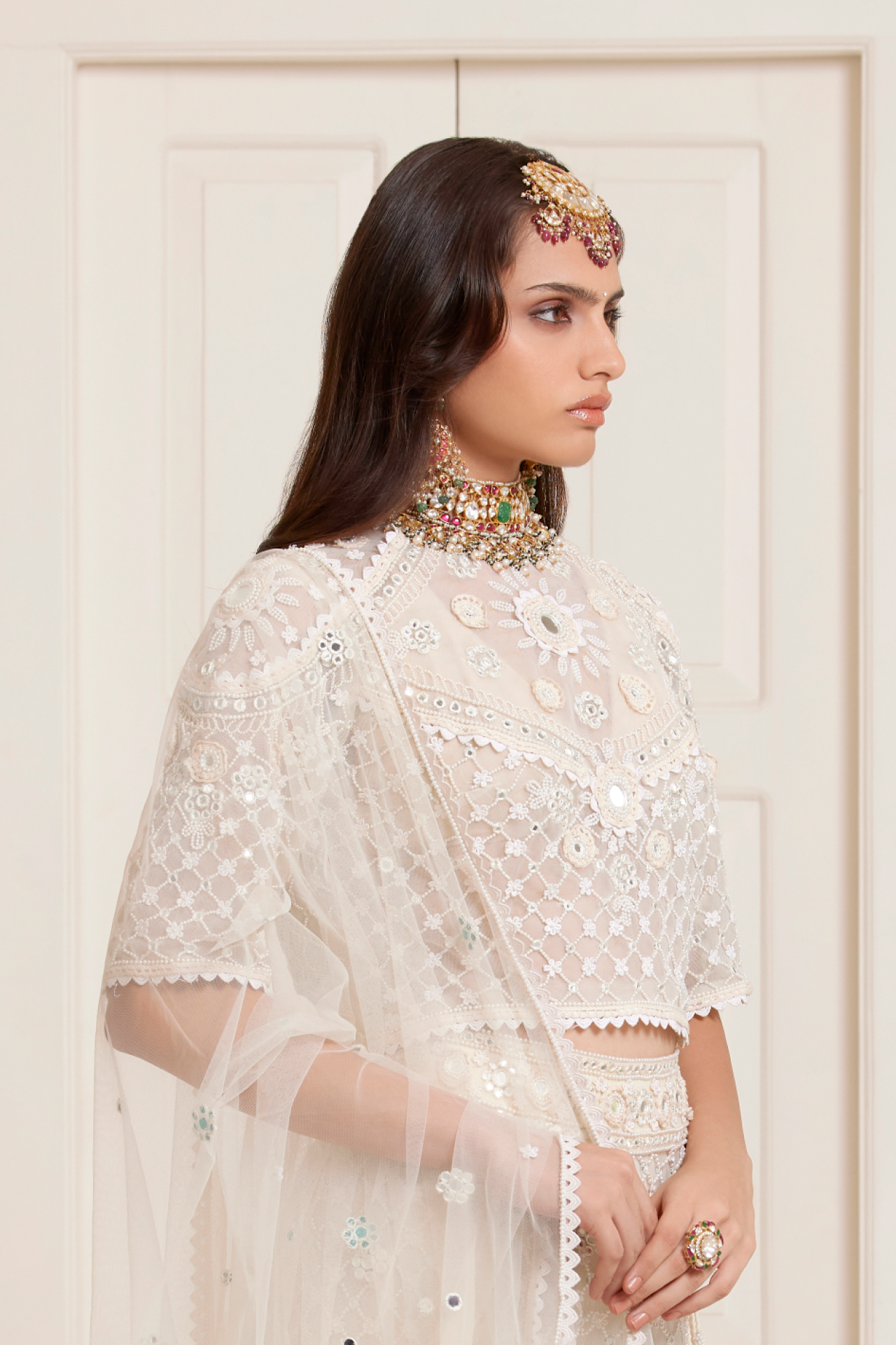 Ivory Crop Top with Slip
