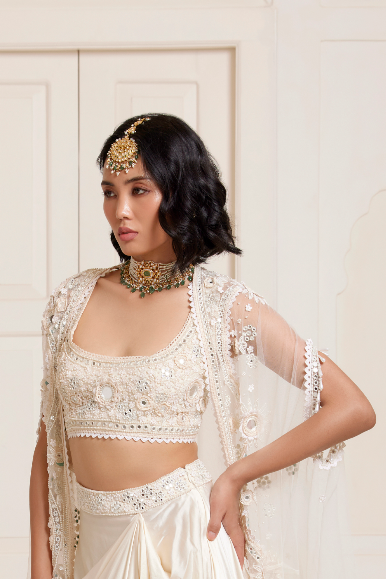 Ivory Embroidered Choli