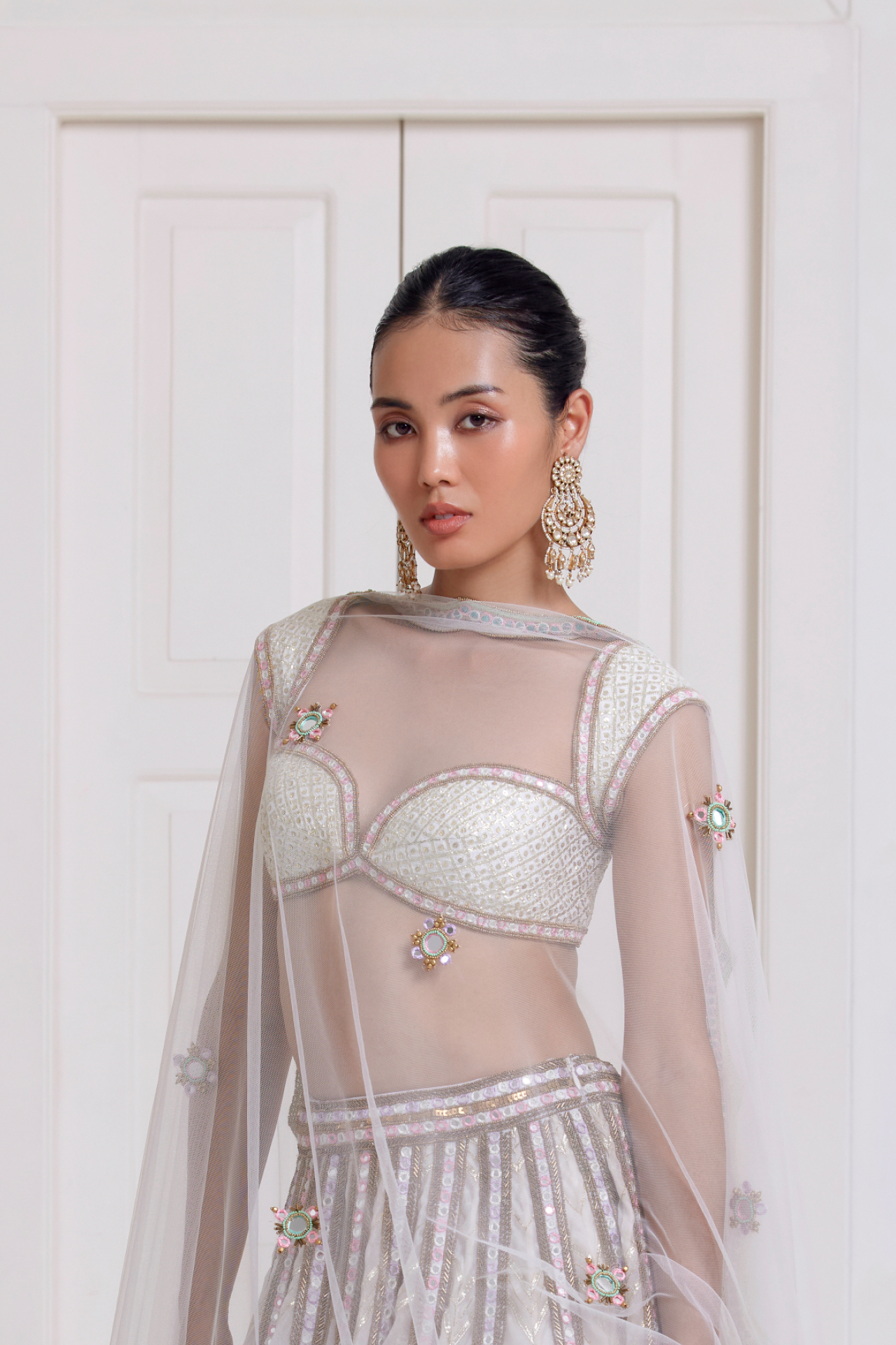 Ivory Gota Embroidered Blouse
