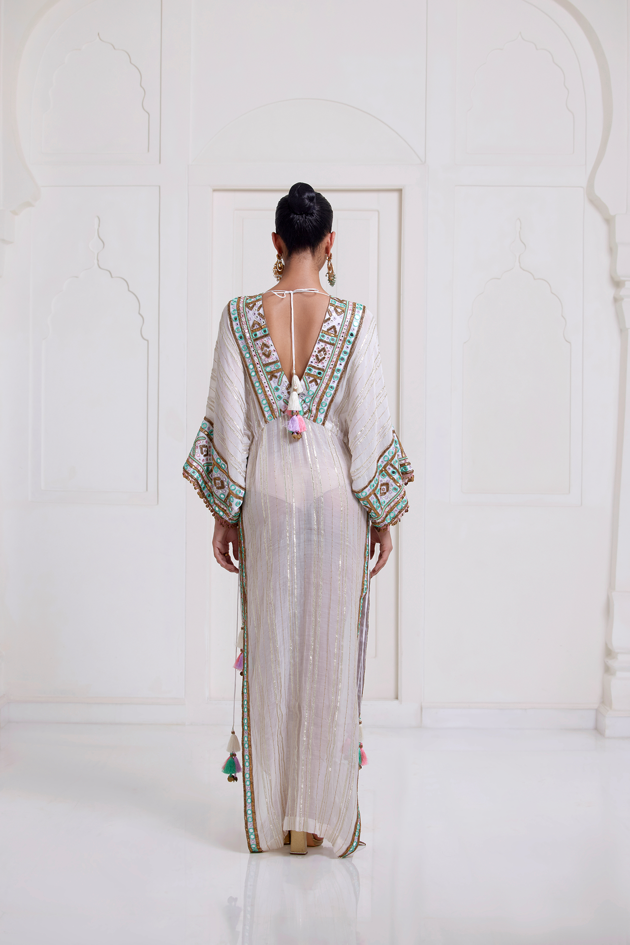 Ivory Kaftan With Side Tie-Up