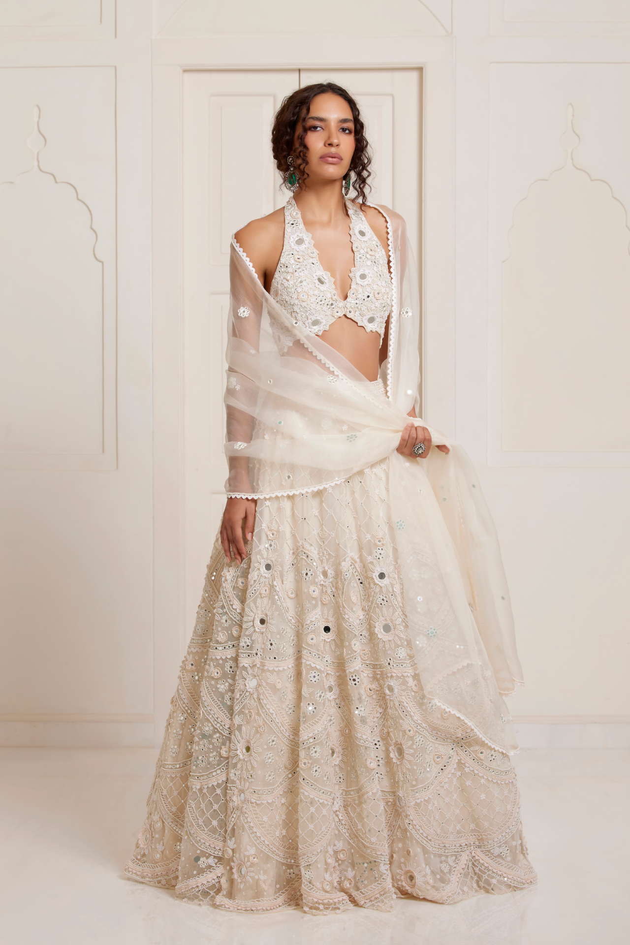 Ivory Lace Lehenga
