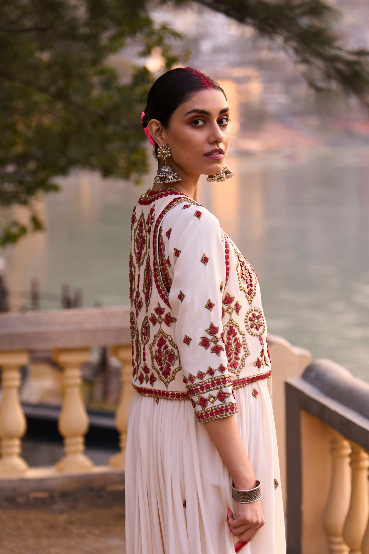 Ivory And Red Waistcoat