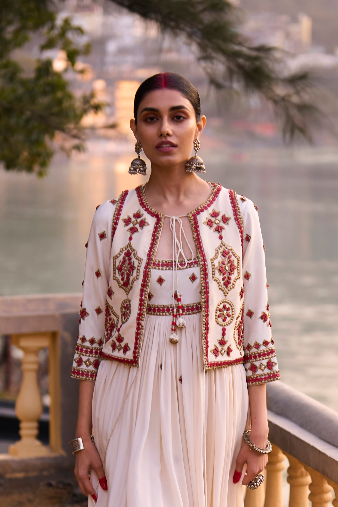 Ivory And Red Waistcoat