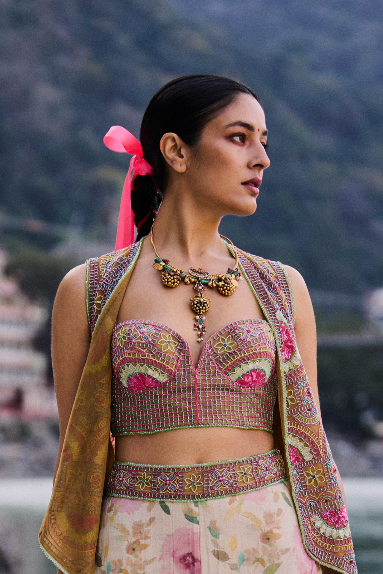 Multi Embroidered Corset
