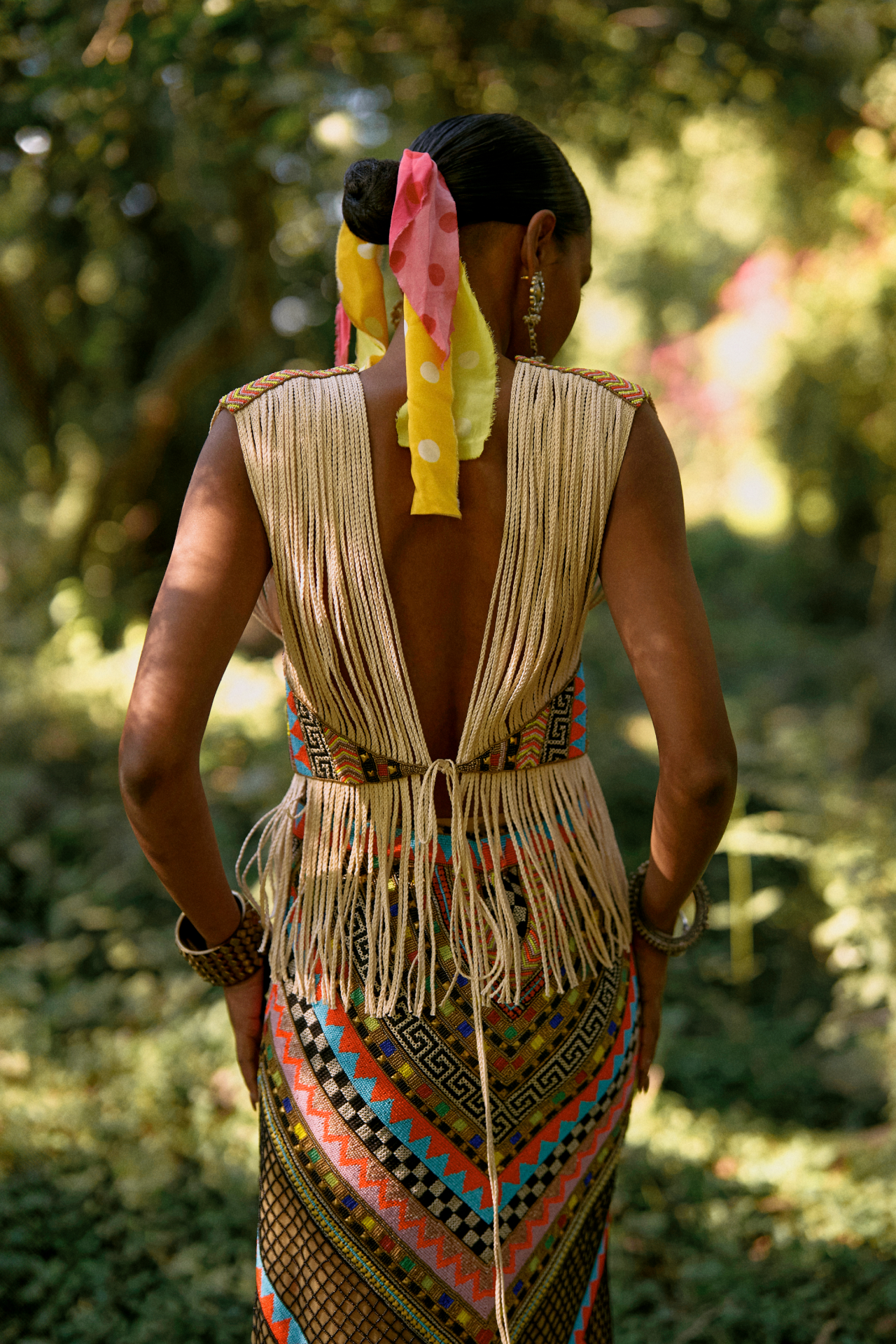 Multicolour Long Skirt With Side Slits