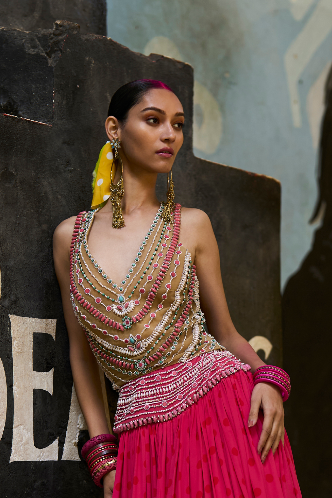 Nude Jeweled Blouse