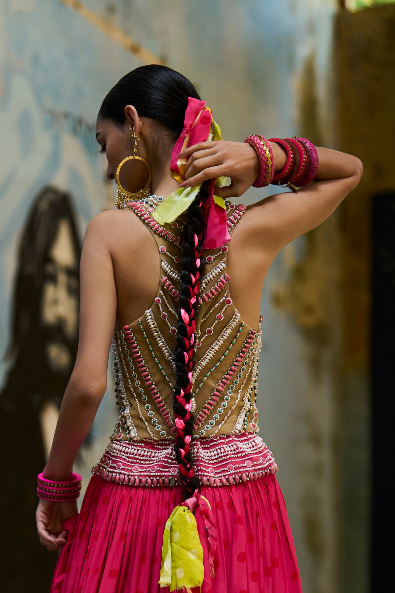 Nude Jeweled Blouse