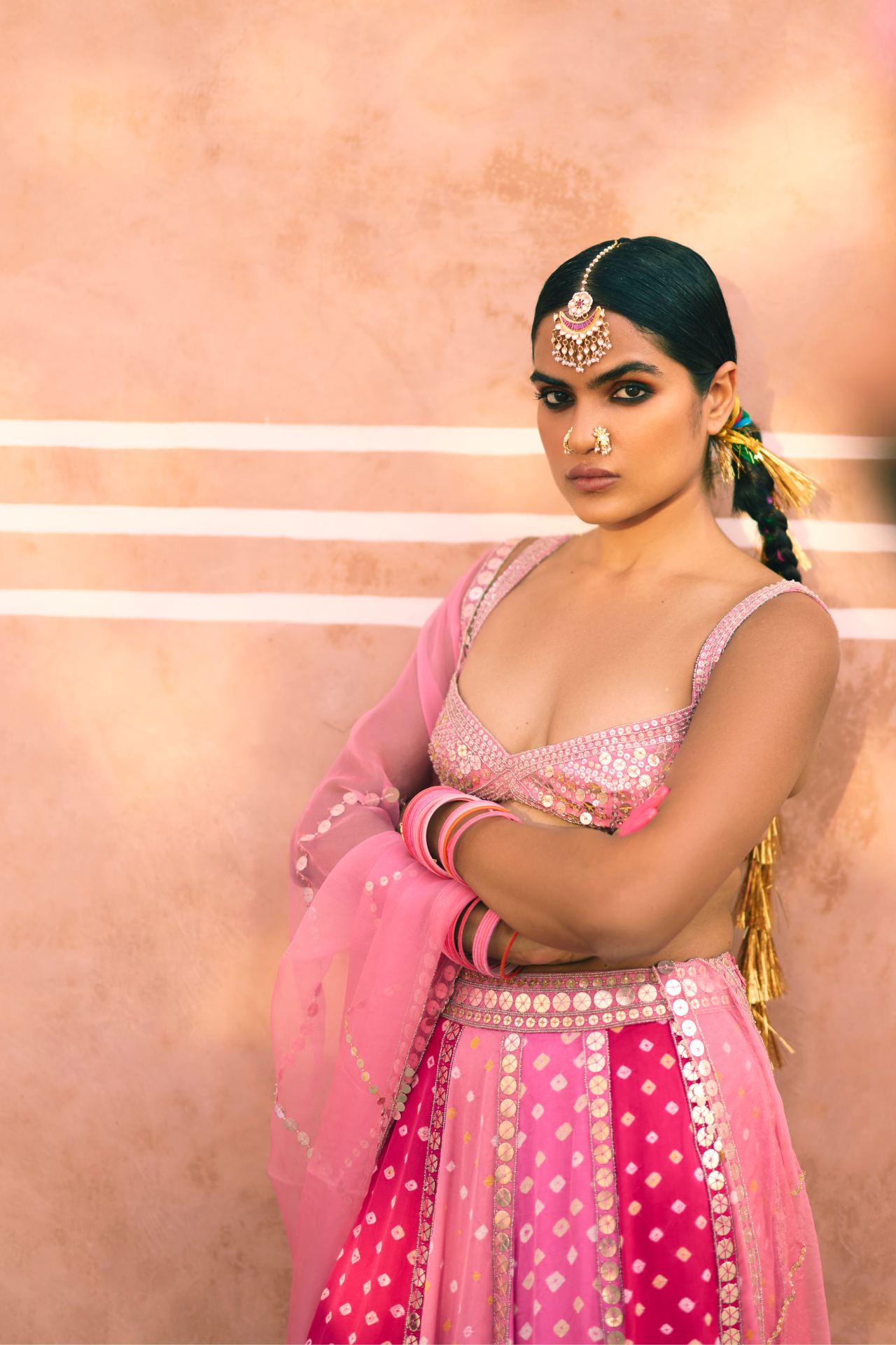 Pink Organza Dupatta