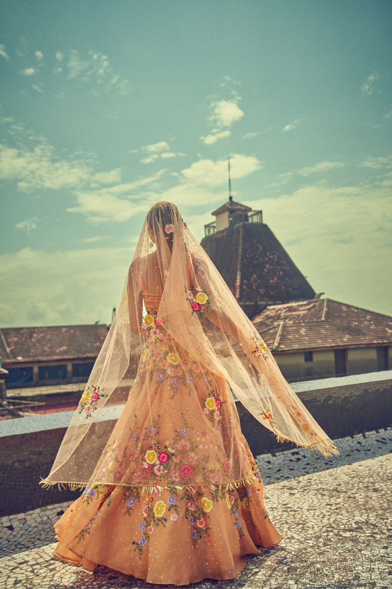 Peach Floral Skirt