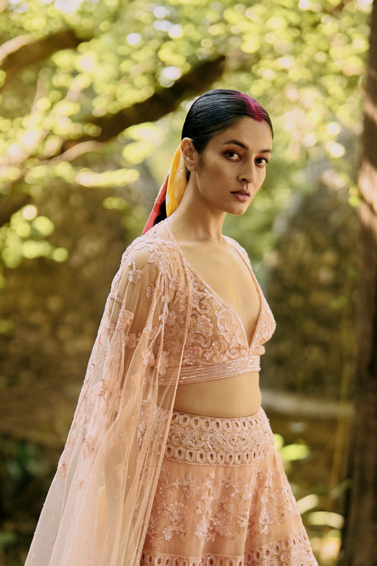 Peach Sleeveless Choli