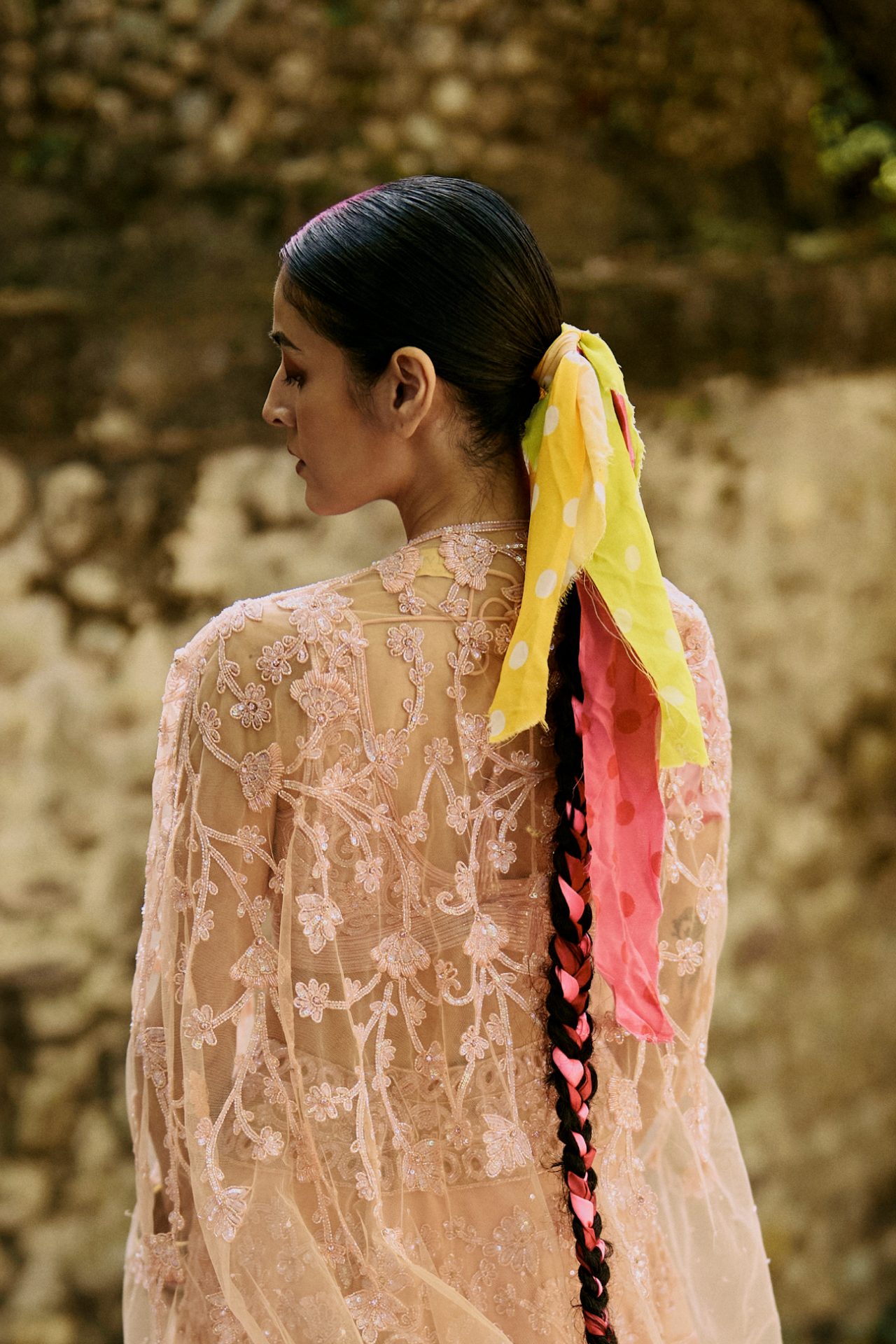 Peach Sleeveless Choli