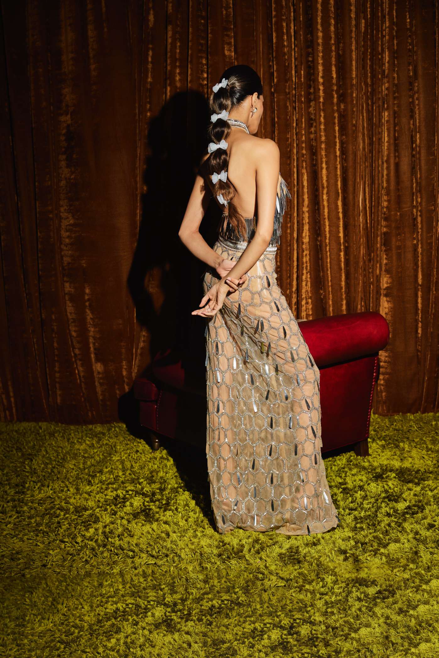 Halter Top With Sequins