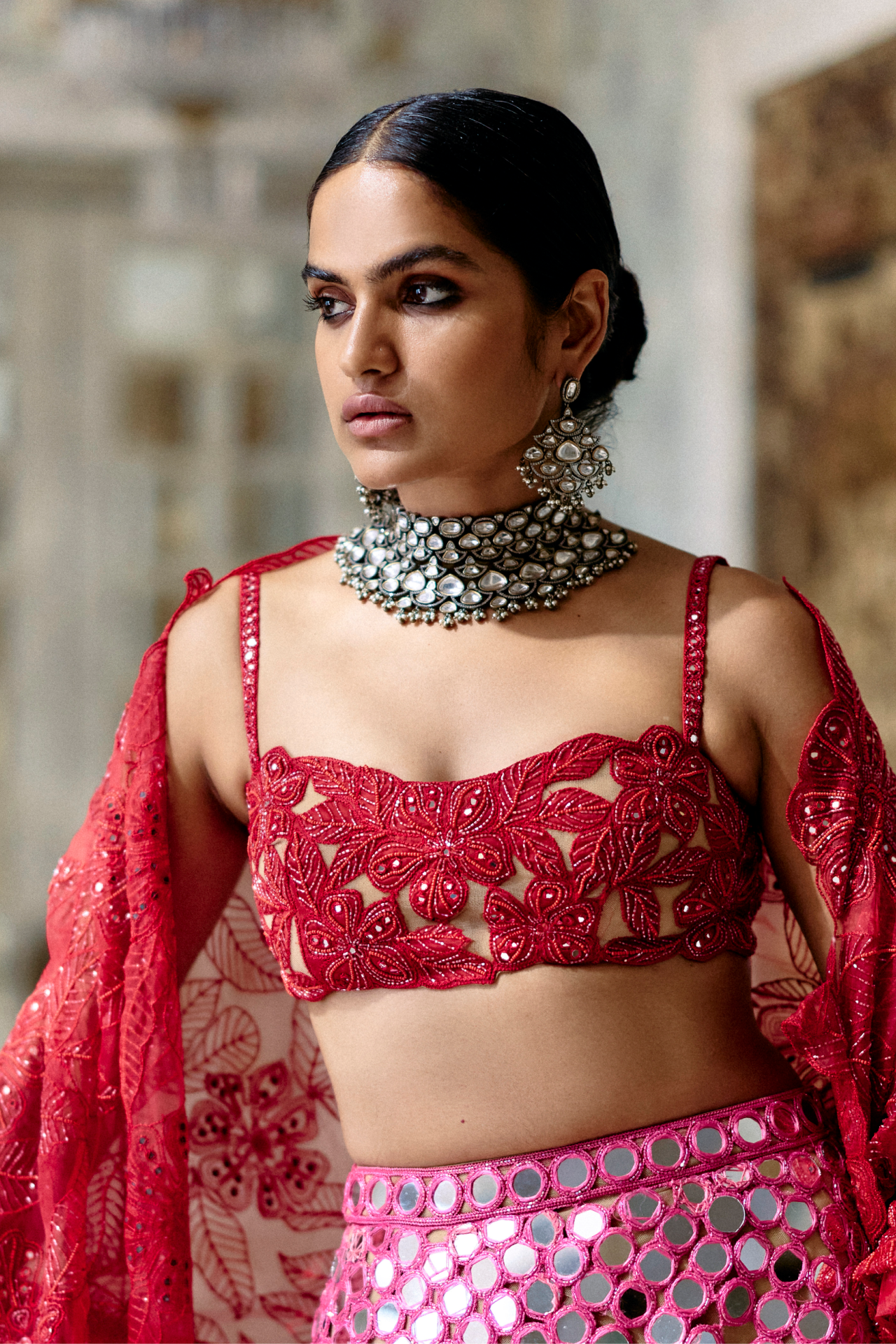 Pink Choli With Straps