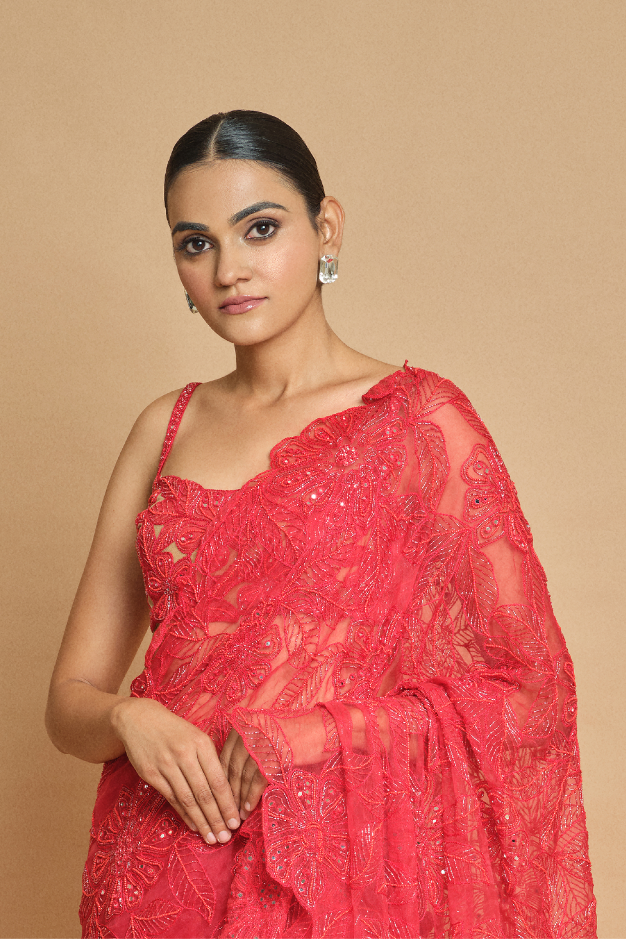 Red Choli With Straps
