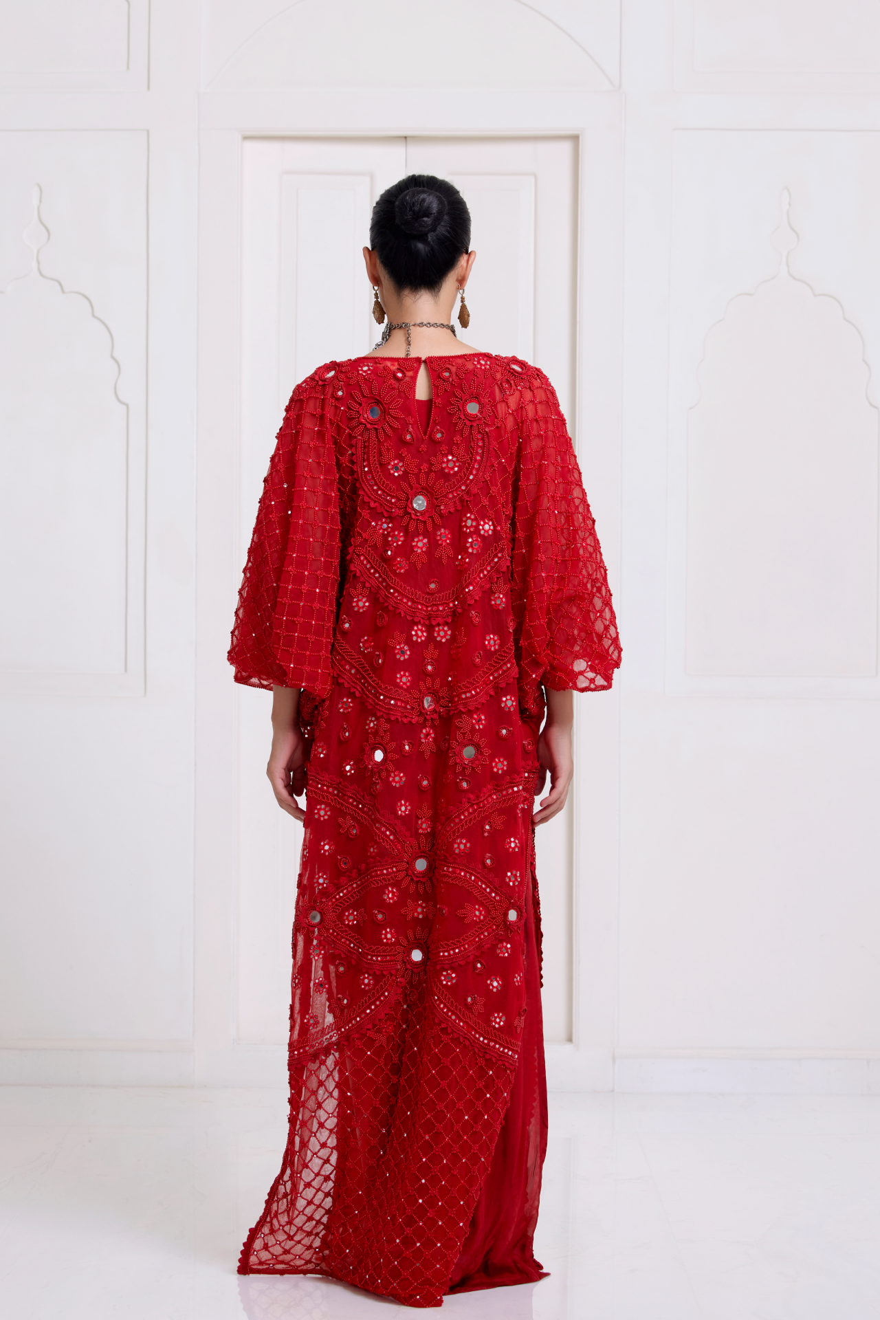 Red Embroidered Kaftan