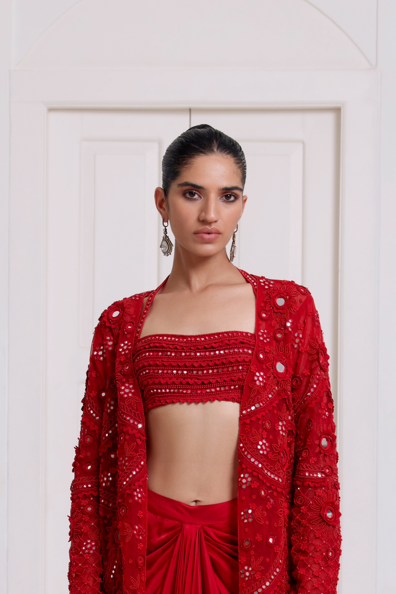 Red Halter Neck Choli