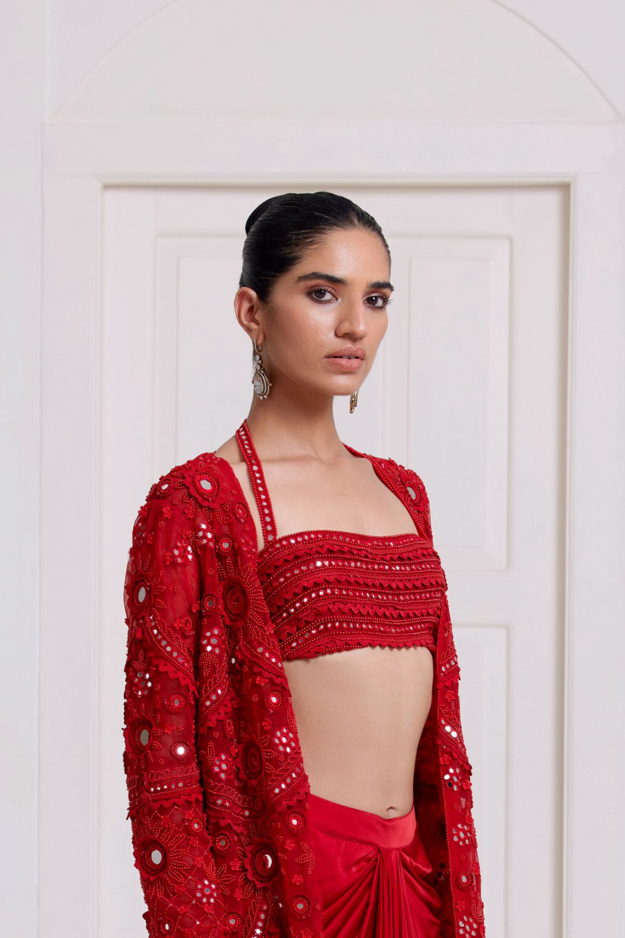 Red Halter Neck Choli