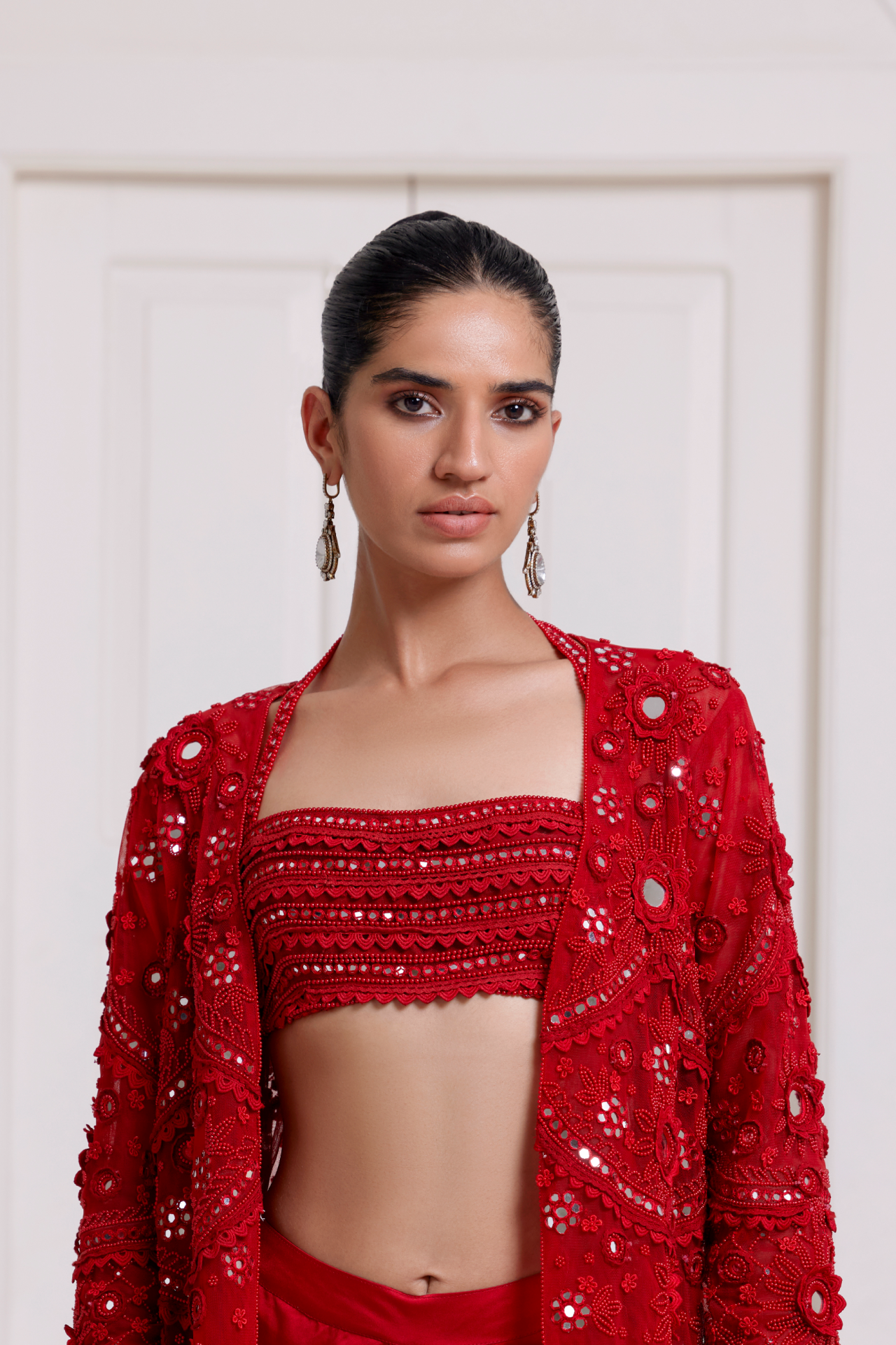 Red Halter Neck Choli