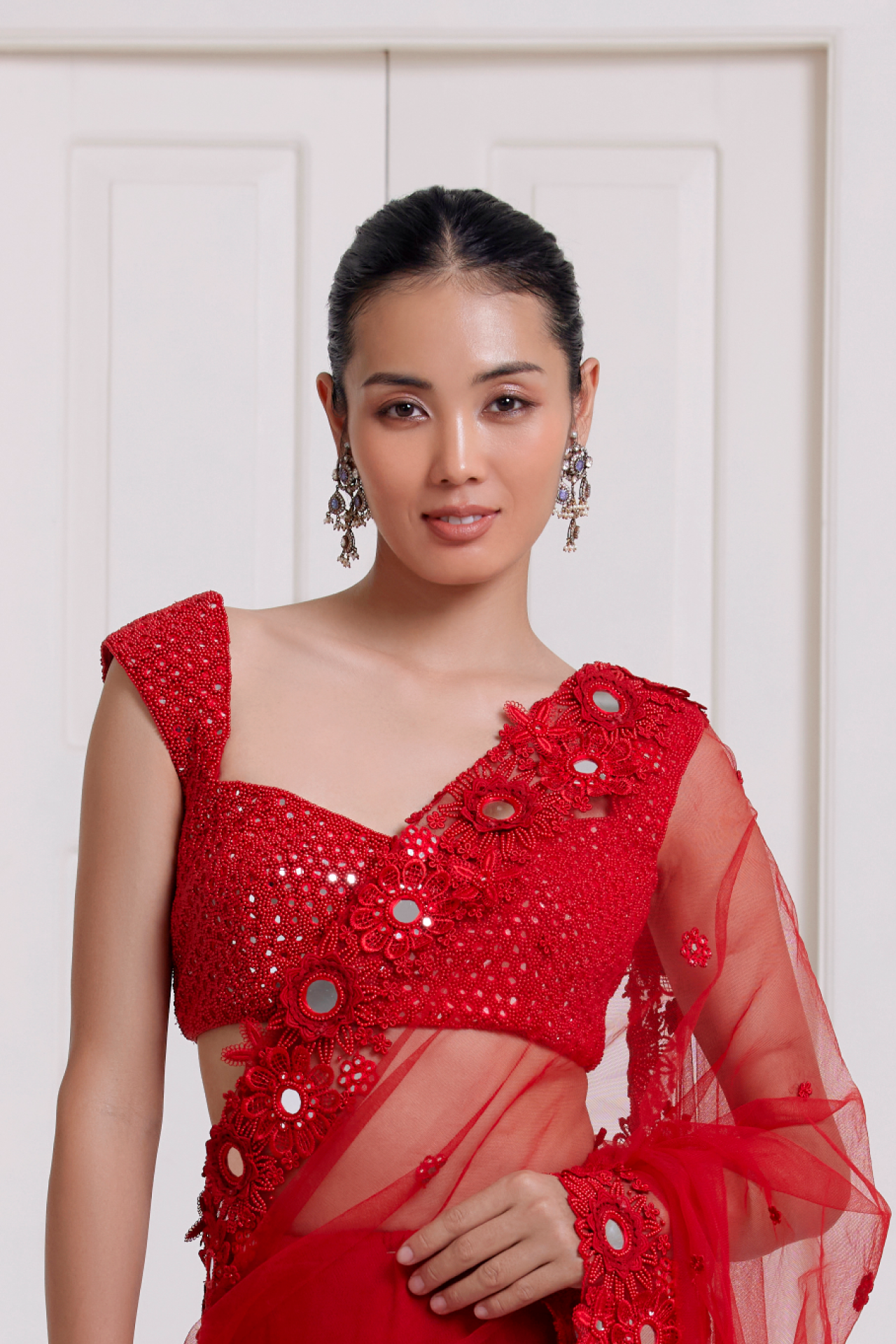 Red Mirror Choli