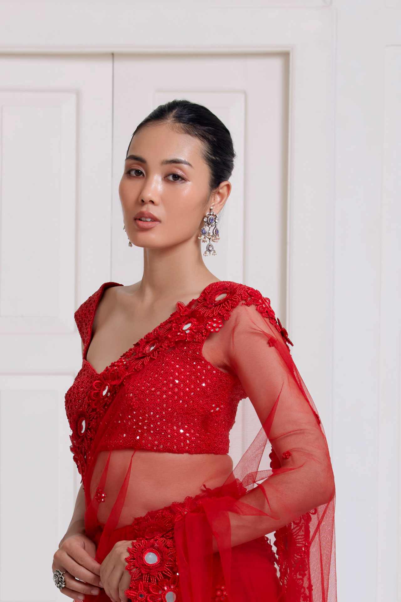 Red Mirror Choli