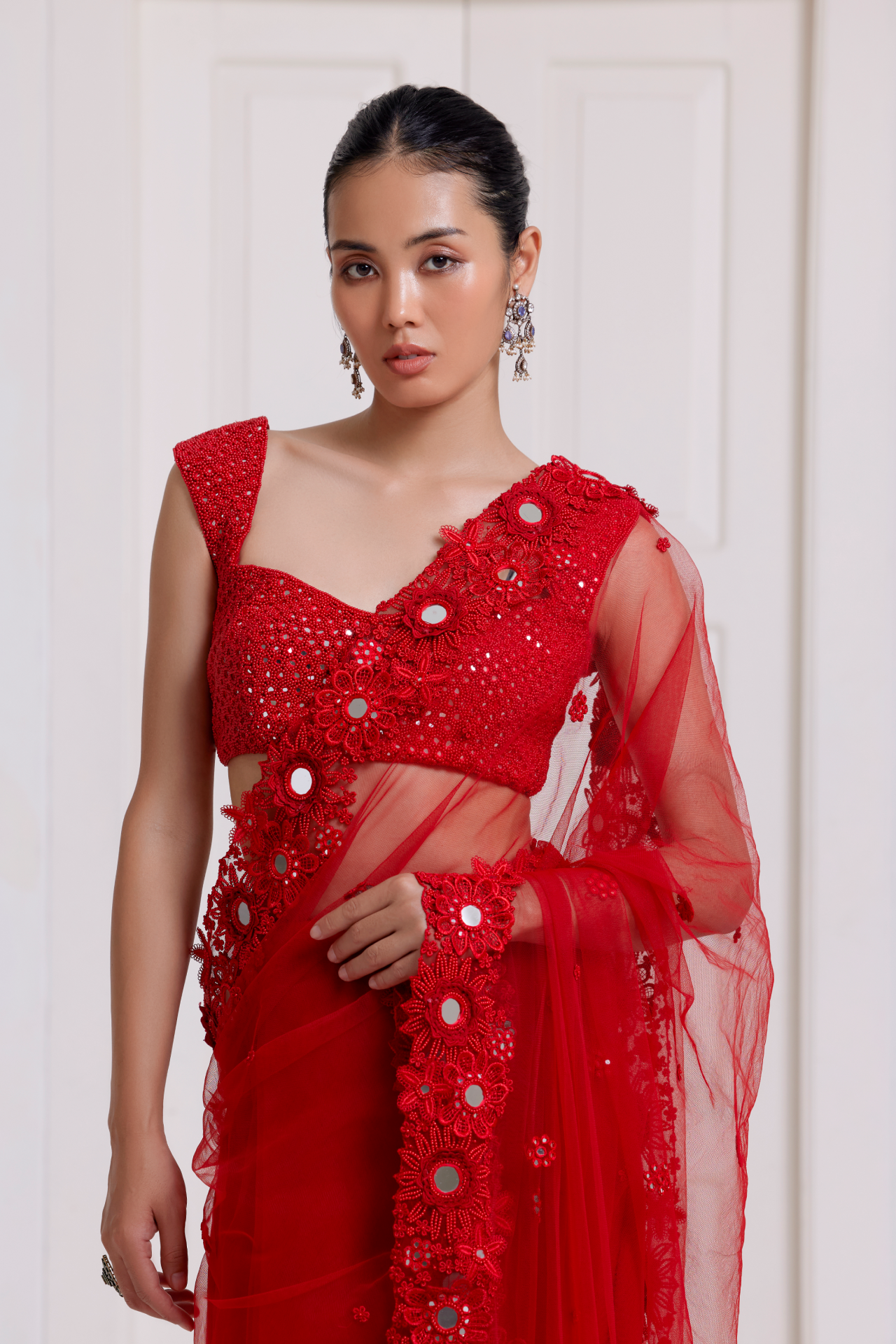 Red Mirror Choli