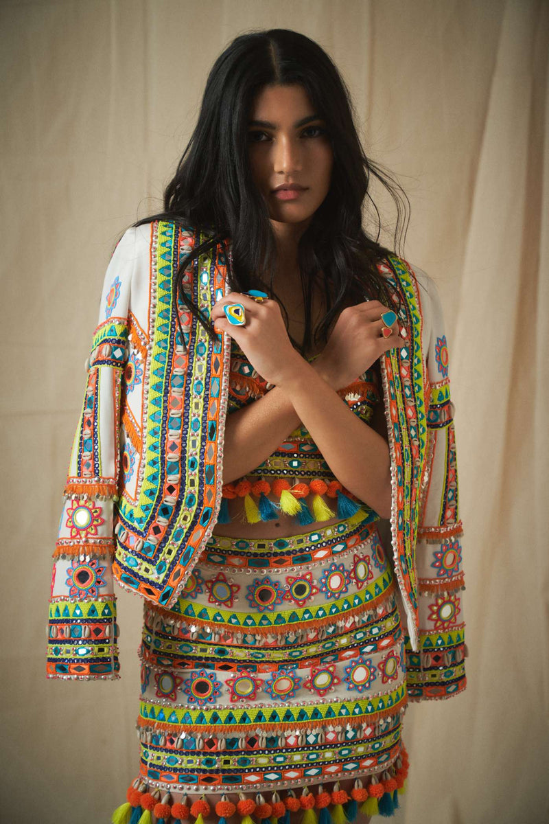 【MIRROR STOKE】EMBROIDERY JACKET Broken Mirror Jacket: Silver Glass Performance Costume - Etsy