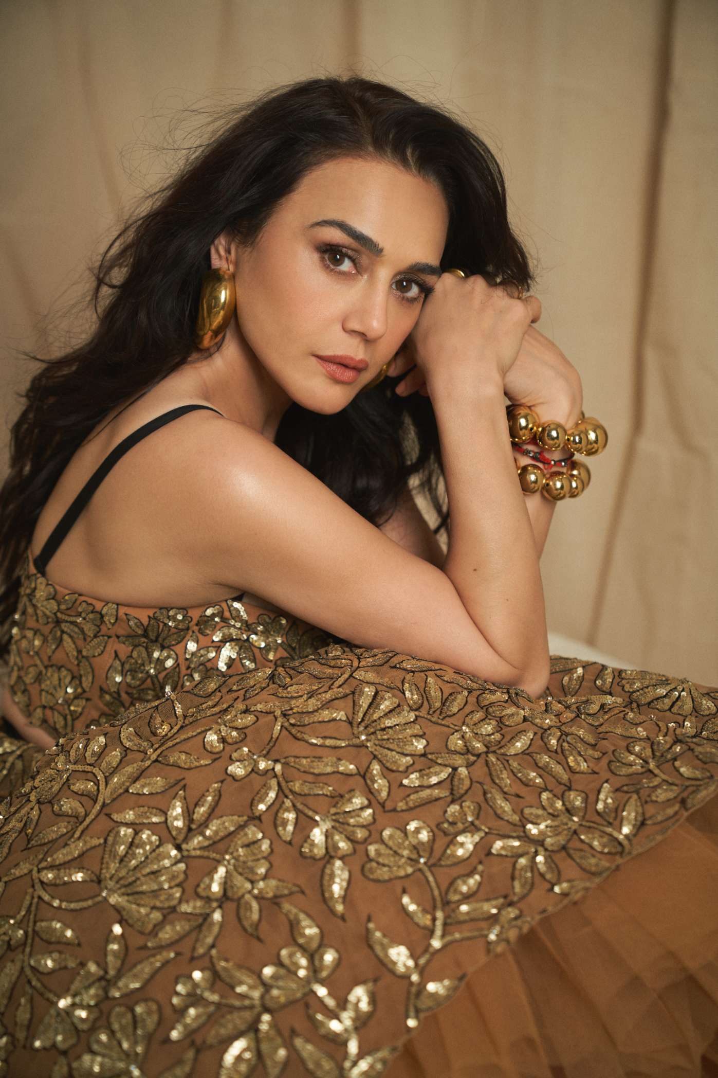 Gold Floral Lehenga