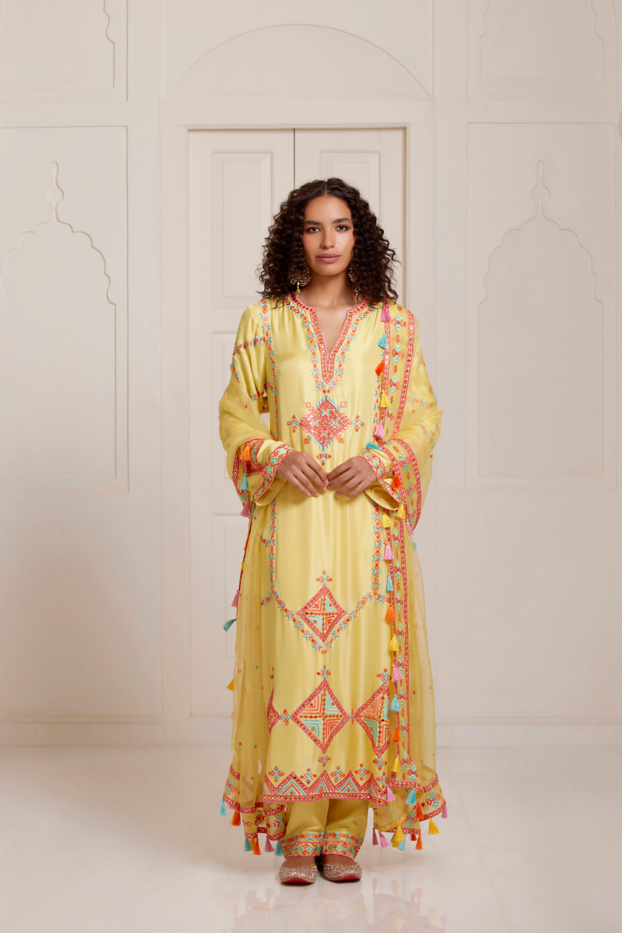 Yellow Organza Dupatta