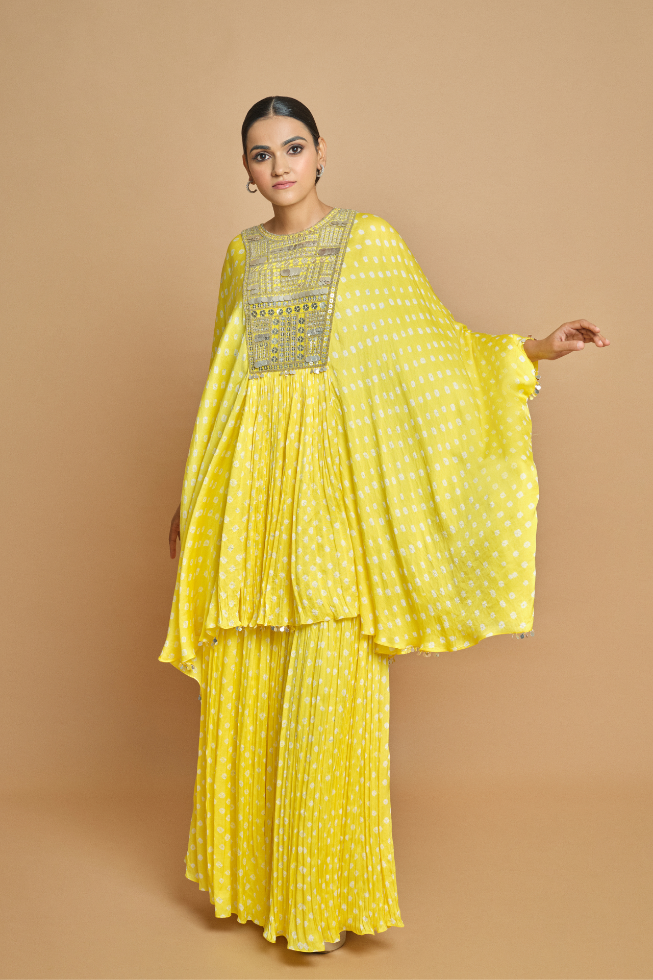 Yellow Bandhani Sharara