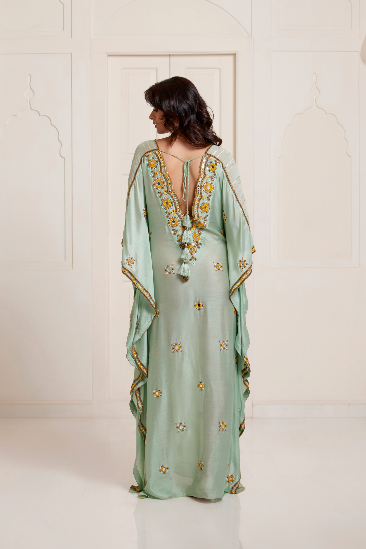 Green Embroidered Kaftan