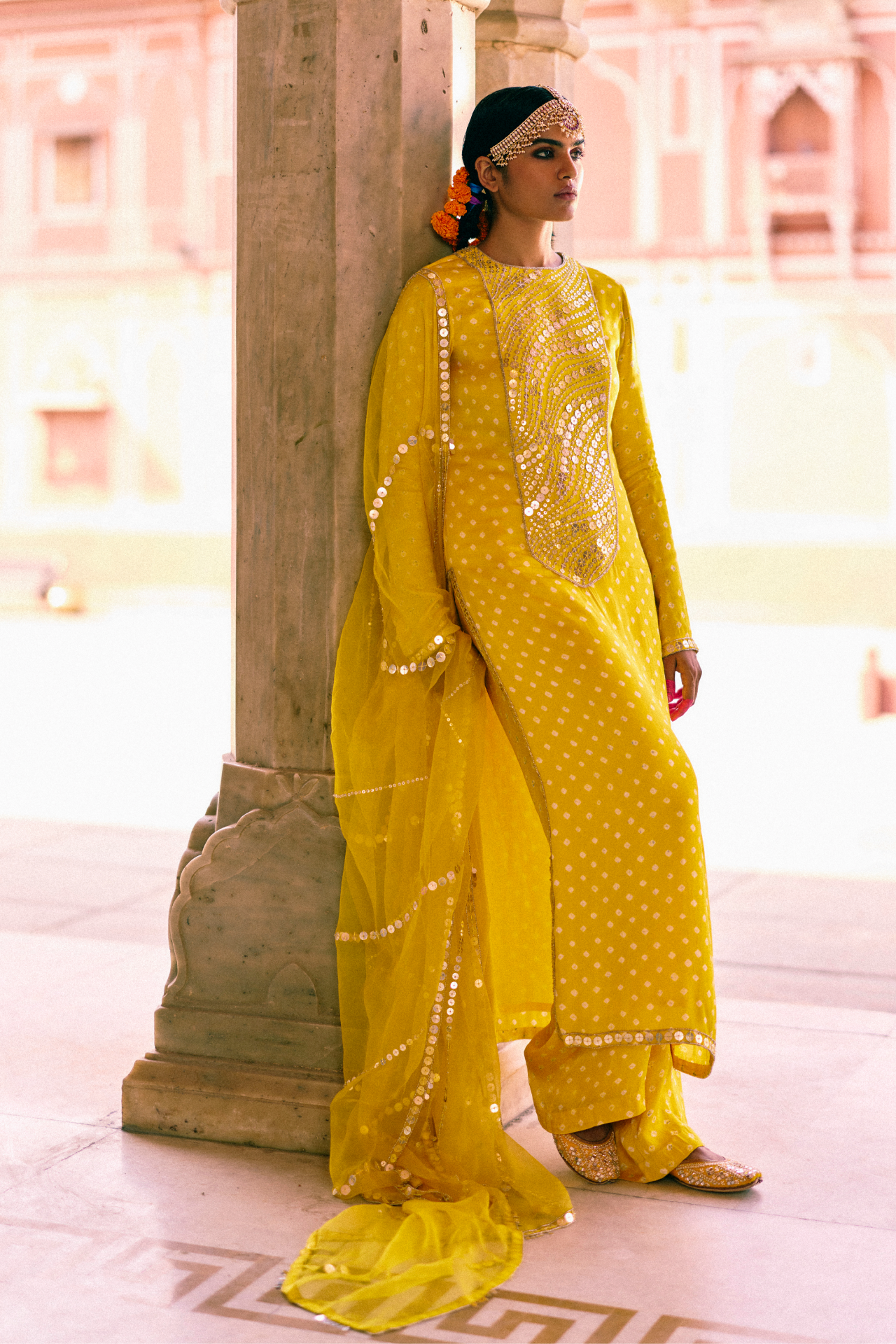 Yellow Bandhani Pants